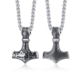 Vnox Colar com Pingente de Martelo de Thor Clássico Viking em Inox Masculino