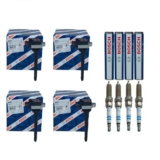 Kit Com 4 Bobina E 4 Vela MARCH 1.6 2011 2012 2013 2014 2015 2016 2017 2018 2019 2020 Original Bosch