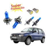 Kit Lampada Farol Super Branca + Meia Luz Led Fiat Uno 1984 a 2014 H4 H1 8500K