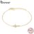 Bamoer Pulseira Feminina Em Prata 925 Com Pingente De Cruz