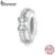 Bamoer Pingente 925 Prata Básico Silicone Espaçador Grânulo Moda DIY Acessórios Para Pulseira