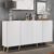 Aparador Buffet Balcão 4 Portas com Pés Retrô Multiuso Veneza Multimóveis Branco/Natural