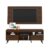 Rack Retrô com Painel e Suporte para TV até 65″ Multimóveis Flórida FG3134 Madeirado/Preto