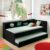 Cama Solteiro Bicama com Estante Ditália BB-28-29 Preto