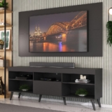 Rack com Painel TV 50″ 55″ 60″ 65″ Retrô Flórida Up Multimóveis MP1042 Preto