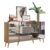 Aparador Buffet Retrô com Espelho Multimóveis Veneza com 4 Portas FG3559 Rustic/Natural