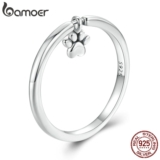Anel De Garra Bamoer 925 Silver Cute Dog’s Para Jóias De Moda Feminina