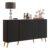 Aparador Buffet Retrô Multimóveis Veneza 4 Portas FG3556 Preto/Natural