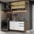 Armário de Cozinha Compacta 120cm Rustic/Branco Glamy Madesa 02