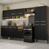 Cozinha Completa Madesa Emilly 293001 com Armário e Balcão – Rustic/Preto