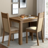Conjunto Sala de Jantar Madesa Lola Mesa Tampo de Madeira com 2 Cadeiras – Rustic/Crema/Pérola