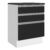 Balcão Armário de Cozinha 100% MDF 60 cm 3 Gavetas Branco/Preto Acordes Madesa