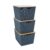 kit 3 caixas organizadoras com tampa de bambu 18L cinza – oikos