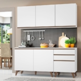 Cozinha Retro Compacta Madesa Reims com Balcão – 5 Portas 3 Gavetas