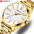 CURREN Homem Relógios Moda Aço Inoxidável Quartzo Marca Simples Luxo Ouro Branco 8407 XQ No Caixa