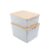 Kit 2 caixas organizadoras tampa bambu 12l/18l branco– Oikos