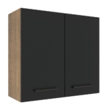 Armário de Cozinha Aéreo 70 cm 2 Portas Rustic/Preto Agata Madesa