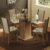 Conjunto Sala de Jantar Madesa Nanda Mesa Tampo Vidro Redondo 4 Cadeiras – Rustic/Crema/Hibiscos