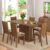 Conjunto Sala de Jantar Madesa Megan Mesa Tampo de Madeira com 6 Cadeiras – Rustic/Hibiscos