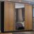 Guarda Roupa Casal 100% MDF Madesa Zurique 3 Portas de Correr com Espelho – Preto/Rustic