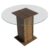 Mesa de Jantar Redonda Madesa 5325 com Tampo de Vidro – Rustic