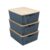 Kit 3 caixas organizadoras tampa de bambu 12l cinza – Oikos
