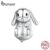 Bamoer 925 Silver Beads Lop-eared Coelho Simples Pingente Joalheria Acessórios Para Decoração Colar E Pulseiras