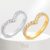 Anéis De Noivado Vnox Gld Plated V , Anel De Diamantes Brilhantes Completos Para Mulheres