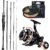 Carretel De Pesca Sougayilang E Conjunto De Vara Giratória 1.8m 2.1M Carretéis Giratórios Com Linha Kit Completo