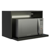Armário Aéreo Madesa para Reims, Lux, Glamy 60 cm com Nicho para Microondas e Forno Elétrico – Preto