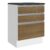 Balcão Armário de Cozinha 100% MDF 60 cm 3 Gavetas Branco/Rustic Acordes Madesa