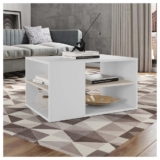 Mesa de Centro Retangular Com Divisória Opala Branco Caemmun