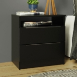 Mesa de Cabeceira Madesa 3227 com 2 Gavetas – Preto
