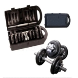 Kit Completo Wct Fitness Anilhas + Halteres Na Maleta 20Kg Preto