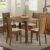 Conjunto Sala de Jantar Madesa Rute Mesa Tampo de Madeira com 4 Cadeiras – Rustic/Lírio Bege