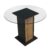 Mesa de Jantar Redonda Madesa 5324 com Tampo de Vidro – Preto/Rustic