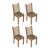 Kit 4 Cadeiras de Jantar 4291 Madesa Rustic/Crema/Bege Marrom