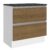 Balcão Armário de Cozinha 100% MDF 80 cm 2 Gavetas Branco/Rustic Acordes Madesa
