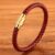 Pulseira De Couro Masculina Personalizada De Aço Inoxidável De Alta Qualidade Botão Multicolorido Para Bonito Presente De Natal Meninos