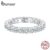Prata Bamoer 925 Brilhante Anel De Casamento Moissanite Jóias De Moda Para Casais