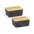 Kit 2 caixas organizadoras com tampa de bambu multiuso cinza 12L – Oikos