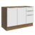 Balcão Gabinete de Pia Madesa Lux 120 cm 2 Portas 3 Gavetas (Sem Tampo) – Rustic/Branco Veludo