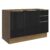 Balcão Gabinete de Pia Madesa Lux 120 cm 2 Portas 3 Gavetas – Rustic/Preto