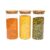 Potes De Vidro p/ Mantimentos 800ml c/ Tampa Bambu – 3 pçs