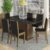 Conjunto Sala de Jantar Madesa Moscou Plus Mesa Tampo de Vidro com 6 Cadeiras – Rustic/Preto/Preto