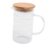 Jarra de vidro com medida e tampa de bambu 500ml – Oikos