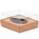 Caixa Ovo de Colher – Meio Ovo de 500g – 20,5cm x 17cm x 6,5cm – Kraft – 5unidades – Assk –  Rizzo