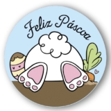 Adesivo “Feliz Páscoa Rabinho” – Ref.2139 – Hot Stamping – 30 unidades – Stickr – Rizzo