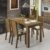 Conjunto Sala de Jantar Rosie Madesa Mesa Tampo de Madeira com 4 Cadeiras – Rustic/Hibiscos