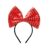 Fantasia Carnaval – Tiara Laço – Paetê Vermelho – M – 01 UN – Cromus – Rizzo